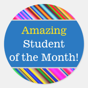 Colourful "Amazing Student of the Month!" Sticker