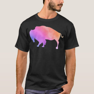 Colourful American Bison Countryside Wildlife Anim T-Shirt