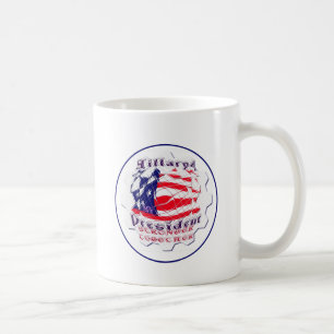 Colourful American Flag Colours Hillary for USA Pr Coffee Mug