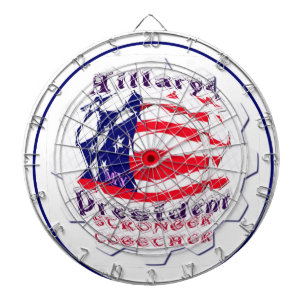 Colourful American Flag Colours Hillary for USA Pr Dartboard