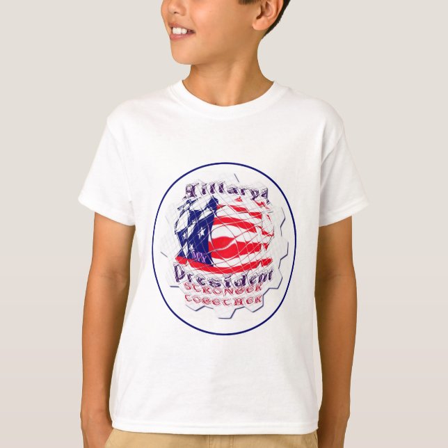 Colourful American Flag Colours Hillary for USA Pr T-Shirt (Front)