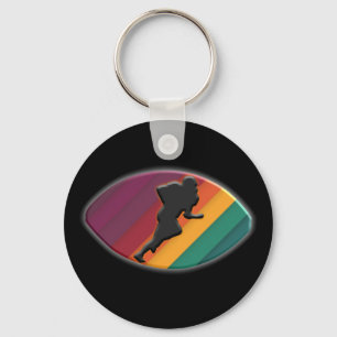 Colourful American football design Keychain