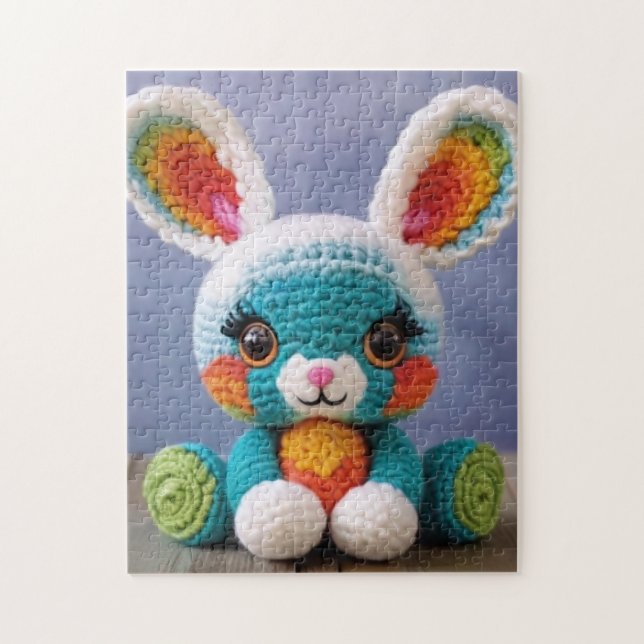 Colourful Amigurumi Bunny | Adorable Rabbit Croche Jigsaw Puzzle (Vertical)