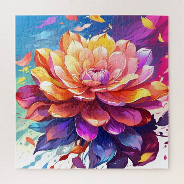 Colourful and abstract flower jigsaw puzzle (Vertical)