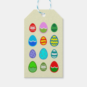 Colourful and beautiful Easter egg pattern Gift Tags