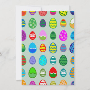 Colourful and beautiful Easter egg pattern Holiday Card