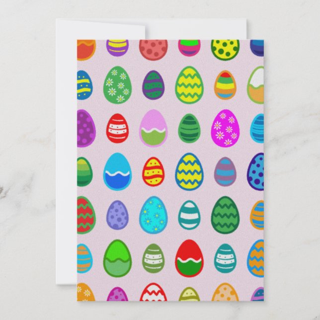 Colourful and beautiful Easter egg pattern Holiday Card (Front)