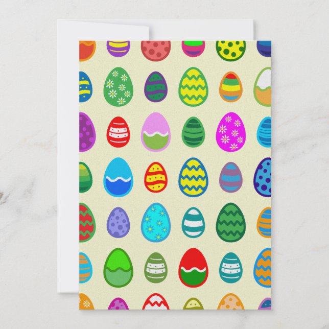 Colourful and beautiful Easter egg pattern Holiday Card (Front)
