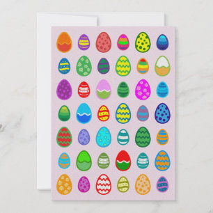 Colourful and beautiful Easter egg pattern Holiday Card