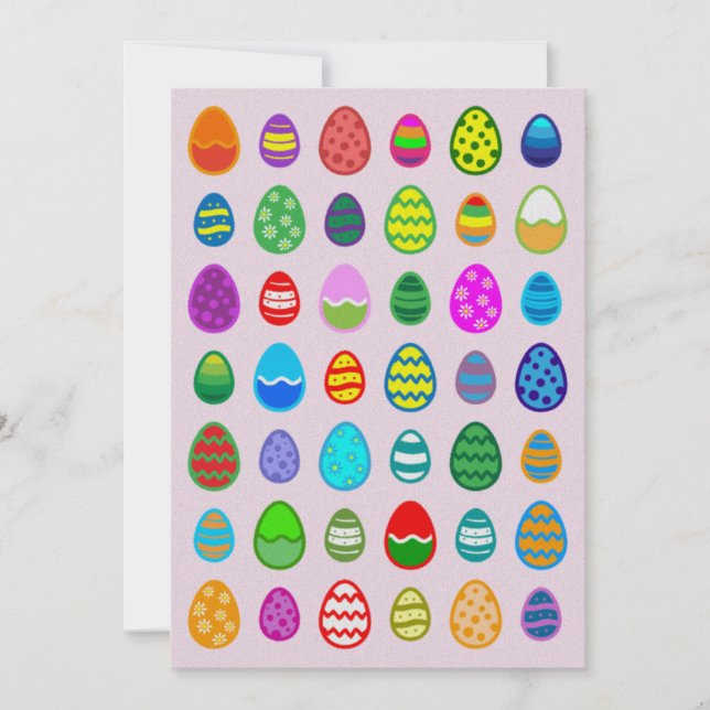 Colourful and beautiful Easter egg pattern Holiday Card (Front)
