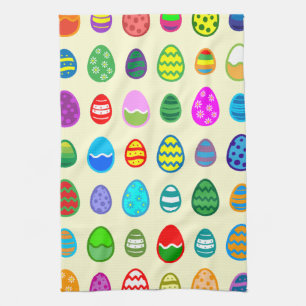 Colourful and beautiful Easter egg pattern Kitchen Towel