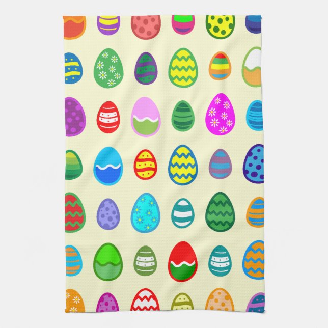Colourful and beautiful Easter egg pattern Kitchen Towel (Vertical)