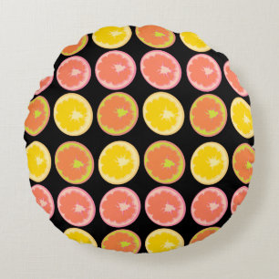 Colourful and Bright GrapeFruit Slices  Round Pillow