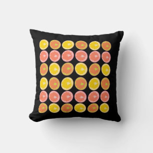 Colourful and Bright GrapeFruit Slices  Throw Pillow