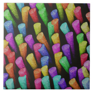 Colourful and Cheerful Painterly Chalk Pattern  Tile