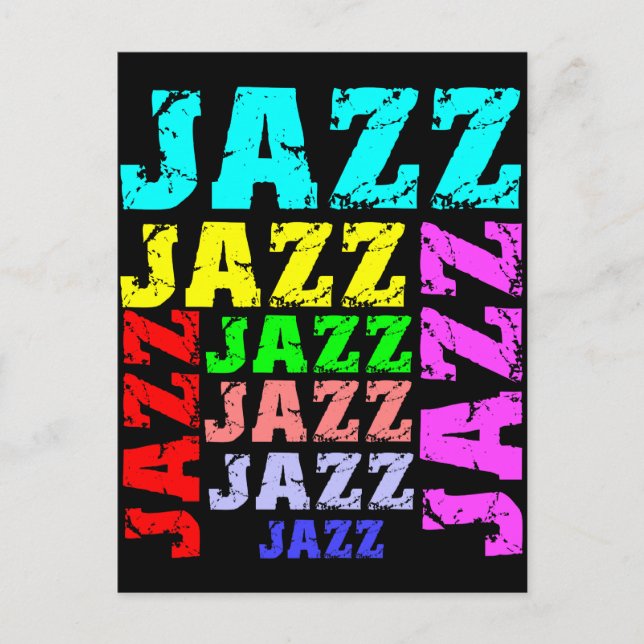 Colourful and cool jazz postcard (Front)