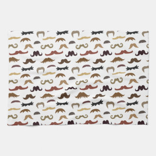 Colourful and Cool Moustaches Pattern Kitchen Towel