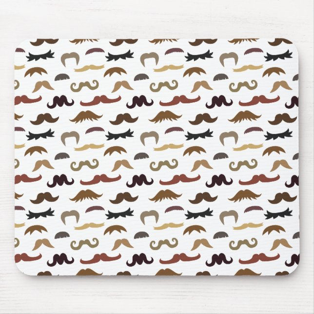 Colourful and Cool Moustaches Pattern Mouse Pad (Front)