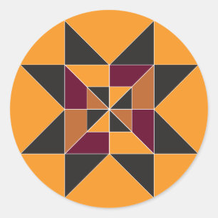Colourful and Cozy Autumn Quilt Pattern Sticker