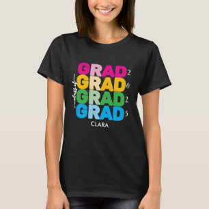 Colourful and customized Name and Year Grad  T-Shirt