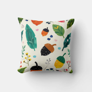 Colourful and cute acorn cushion