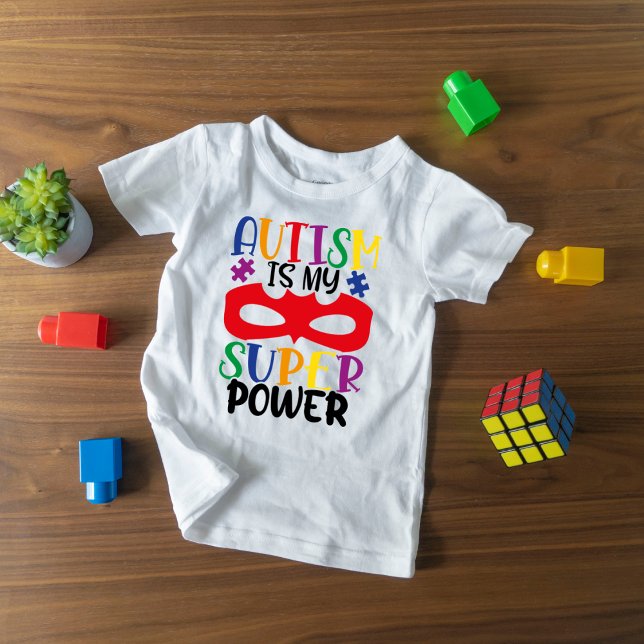 Colourful and Cute Autism is my Super Power T-Shirt (Creator Uploaded)