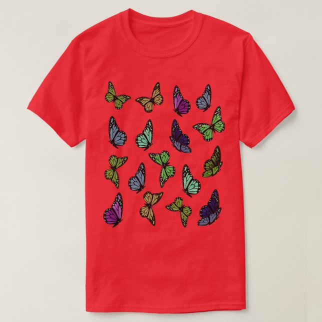 Colourful and Cute Butterfly Pattern 1 T-Shirt (Design Front)