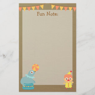 Colourful and Cute Circus Theme Stationery