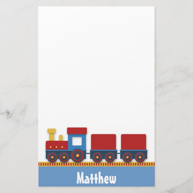 Colourful and Cute Toy Train for Boys Stationery (Front)