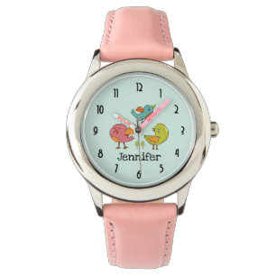 Colourful and Cute Whimsical Birds Trio Watch