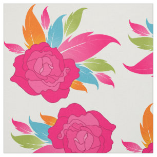 Colourful and Elegant Pink Rose Pattern Fabric