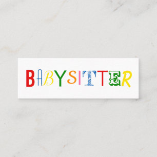 Colourful and fun babysitter / nanny business card