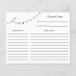 Colourful and Fun Christmas Recipe card