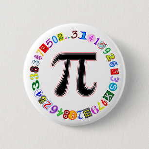 Colourful and Fun Circle of Pi Calculated 2 Inch Round Button