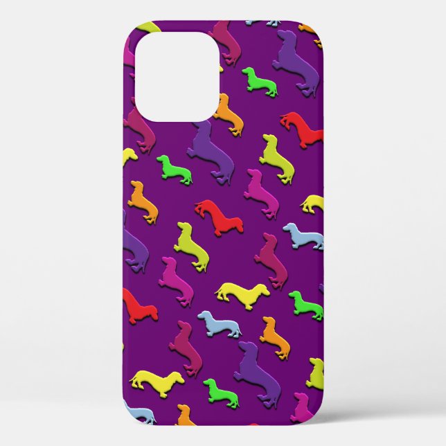 Colourful and Fun Dachshund dogs Pattern Case-Mate iPhone Case (Back)