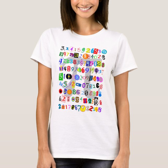 Colourful and Fun Depiction of Pi T-Shirt (Front)