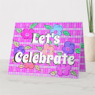 Colourful And Fun Floral and Plaid Card