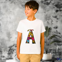 Colourful and Fun Letter 'A'  Tribal and Doodle