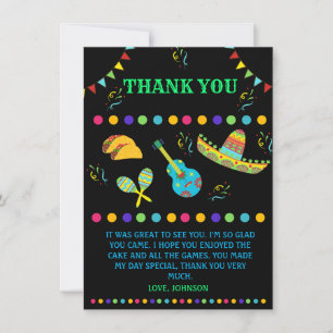 Colourful and Fun Mexican Fiesta  Thank You Card