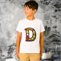 Colourful and Fun Monogram D Tribal and Doodle Sty