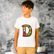 Colourful and Fun Monogram D Tribal and Doodle Sty