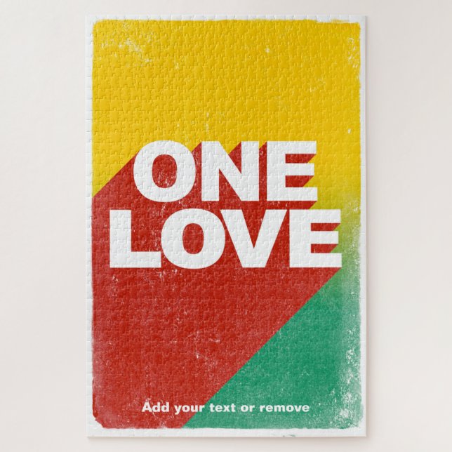Colourful and fun "One Love" reggae rasta poster, Jigsaw Puzzle (Vertical)