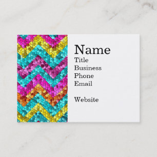 Colourful and Fun Tile Mosaic Chevron Pattern Business Card