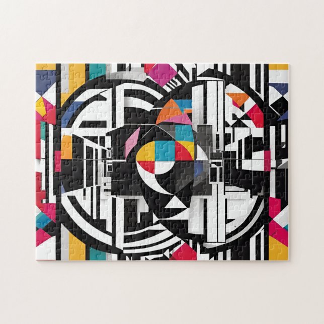 Colourful and Modern Spectacle of Abstraction Jigsaw Puzzle (Horizontal)