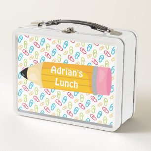 Colourful and Personalized Back to School Metal Lunch Box