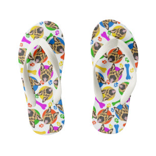 Colourful and playful German Shepherd Kid's Flip Flops