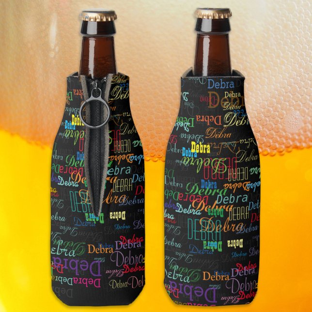 Colourful and Repeated Names - Personalized Bottle Cooler (Creator Uploaded)