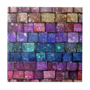 Colourful and Sparkly Brick Pattern Tile