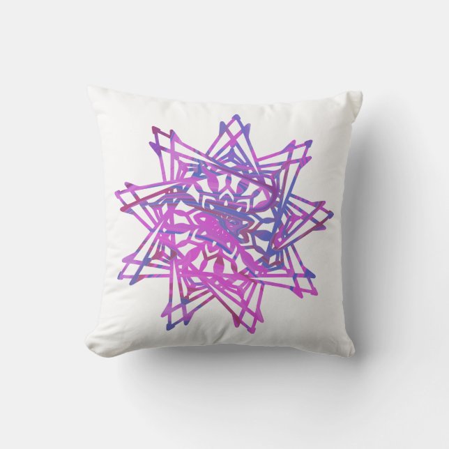 Colourful and Unique Boho Mandala Throw Pillow (Front)
