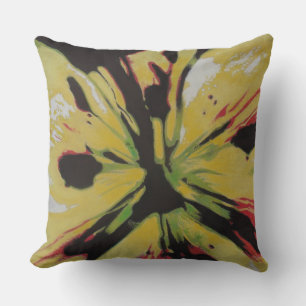 colourful and vibrant contempory abstract flower throw pillow